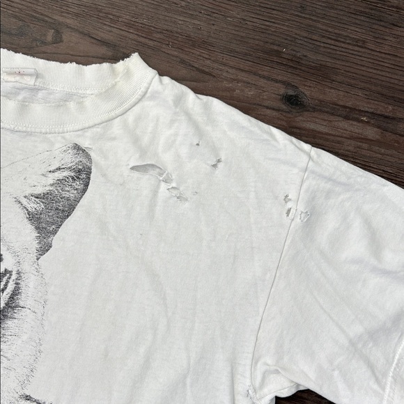 VINTAGE 1990S WHITE TIGER ANIMAL GRAPHIC SHORT SLEEVE TSHIRT MENS 2XL - Picture 3 of 11